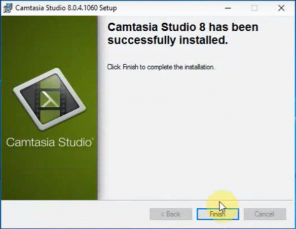 Xong quá trình cài đặt phần mềm Camtasia Studio 8