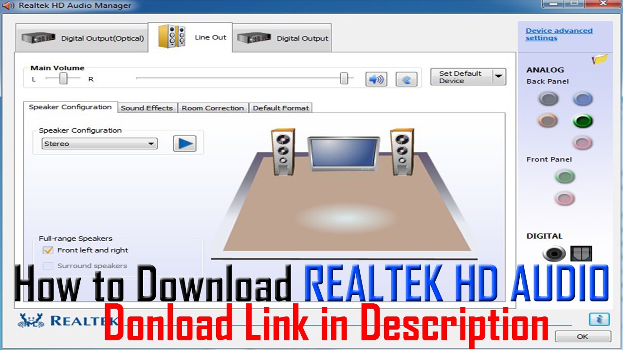 download realtek audio manager for windows 10
